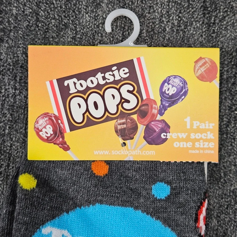 Tootsie Pops Crew Socks Novelty‎ Candy Socks Fun Pattern One Size 1 Pair